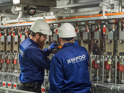 Service Engineers checking valve maniford